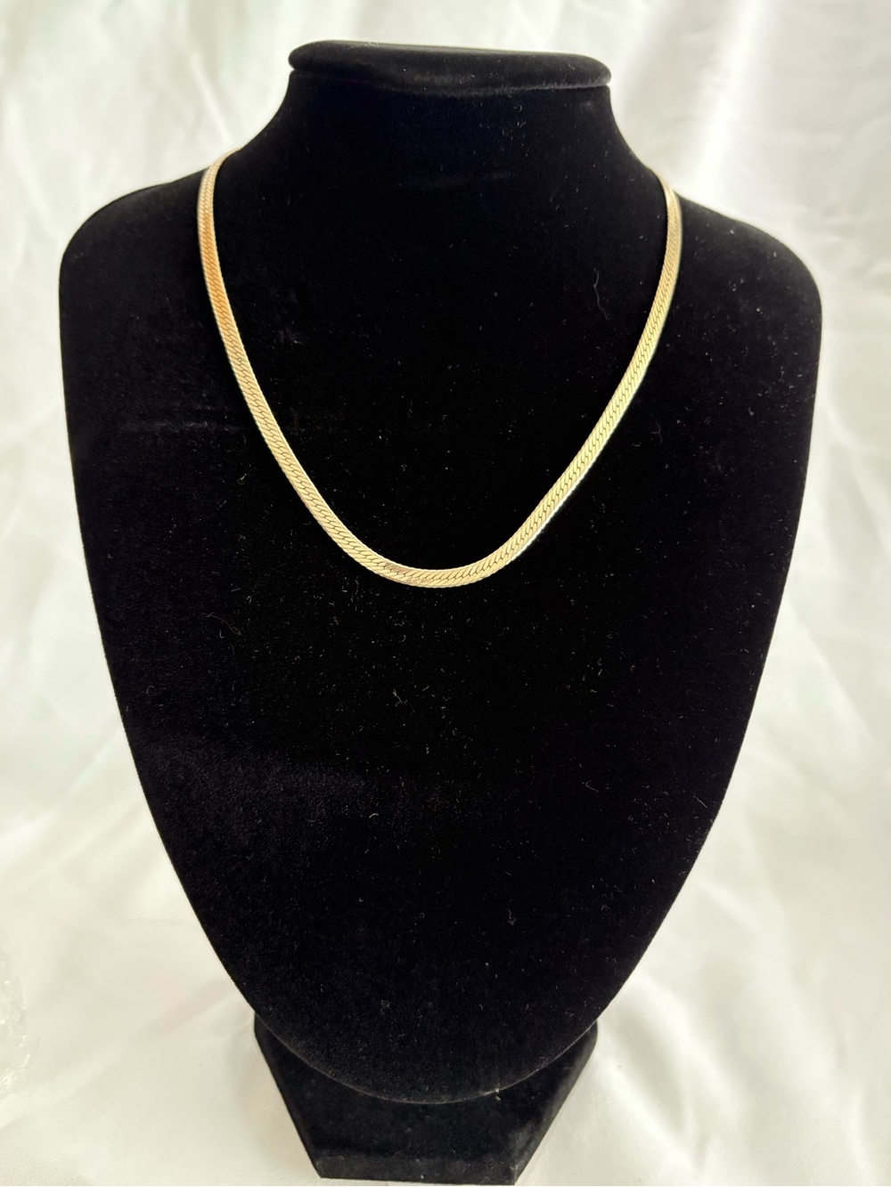 Classic Gold Herringbone 14K GP Necklace